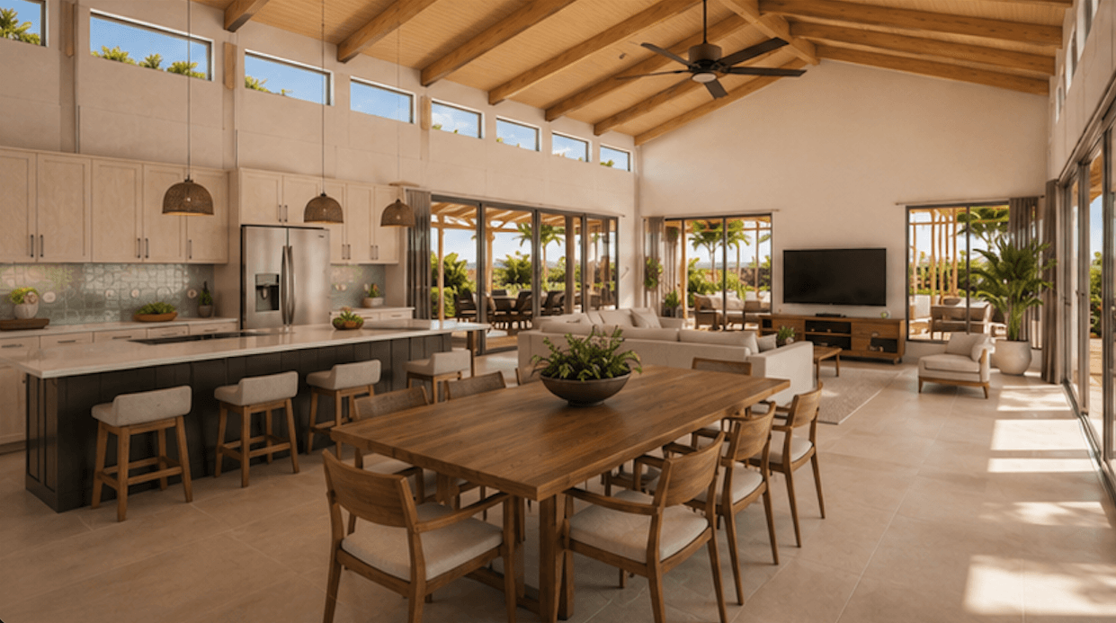 4-Bedroom: conceptual placeholder interior rendering, not a final architectural rendering