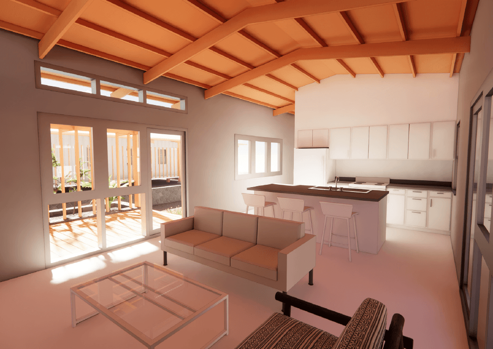1-Bedroom Ohana: Interior rendering