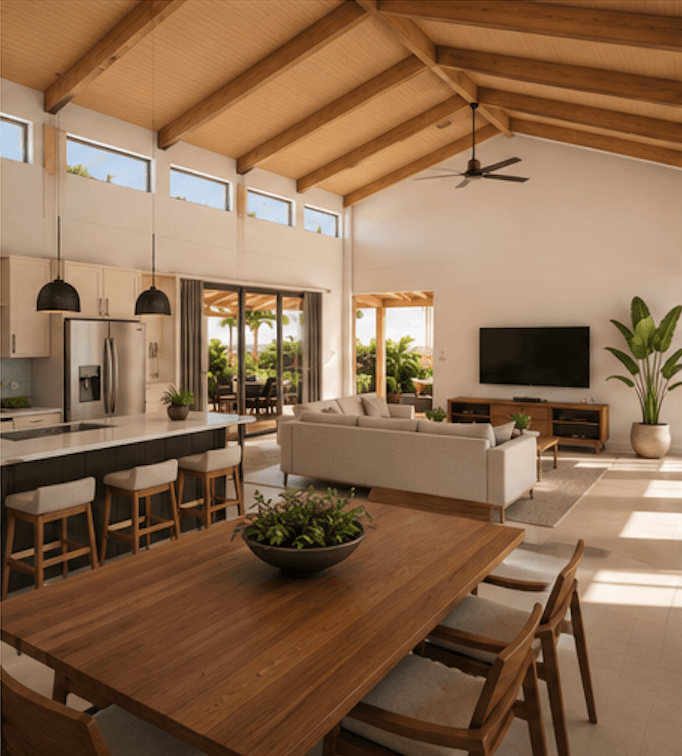 3-Bedroom: conceptual placeholder interior rendering, not a final architectural rendering