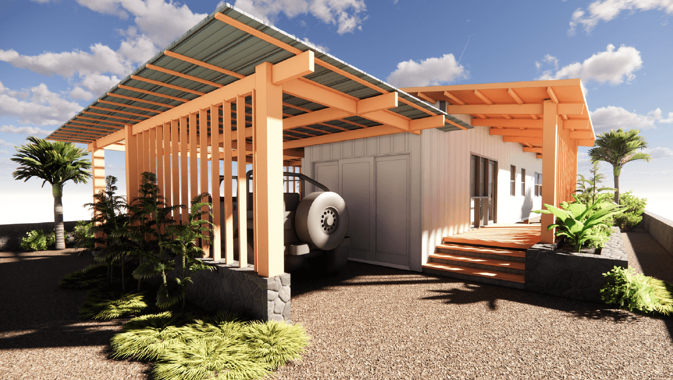 2-Bedroom: Carport approach