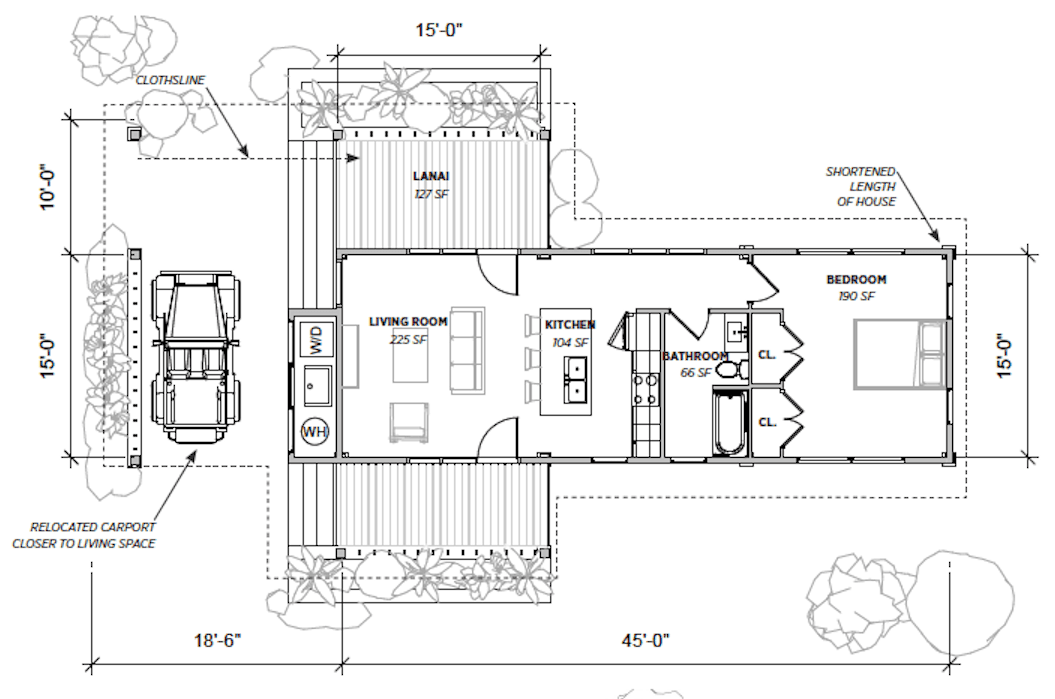 1-Bedroom Ohana: Floor plan