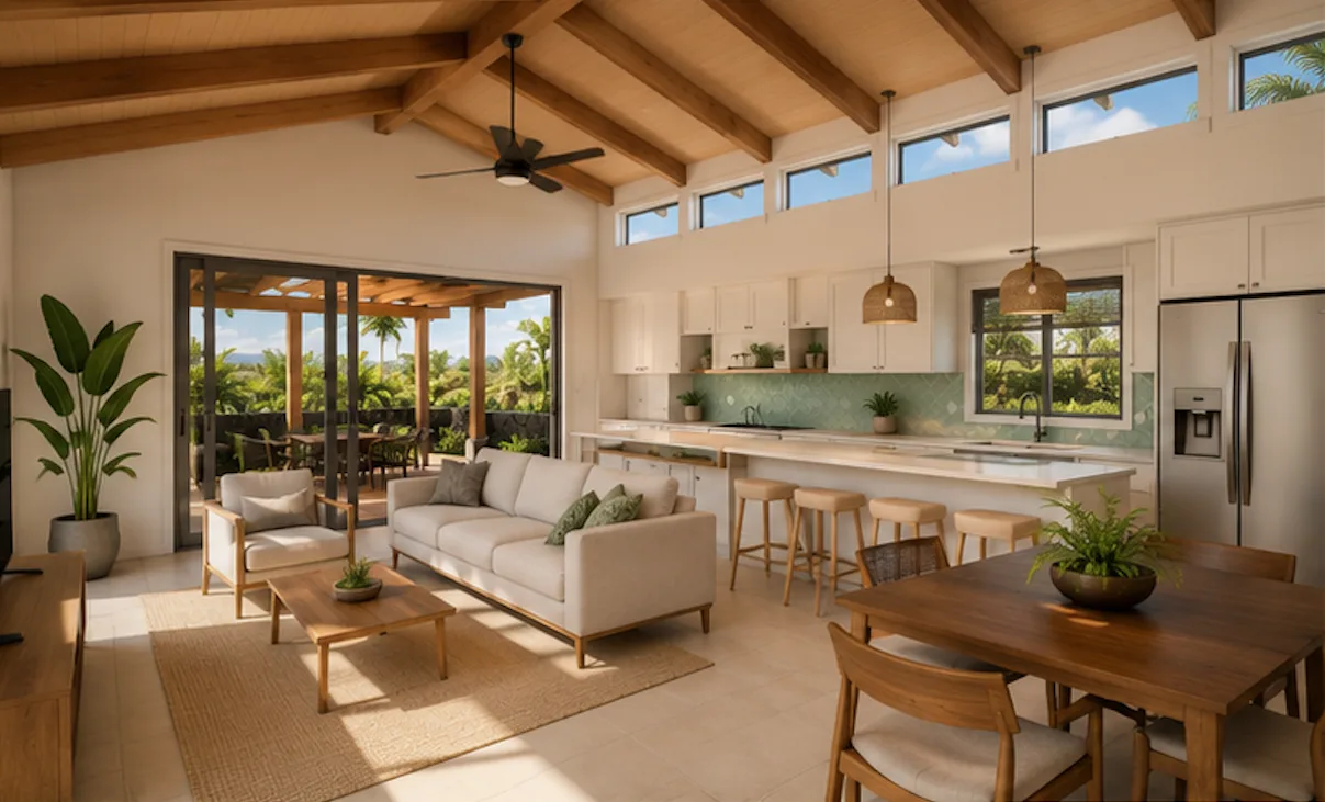 2-Bedroom: conceptual placeholder interior rendering, not a final architectural rendering