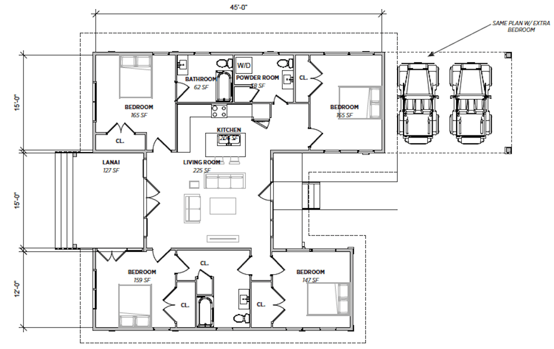 4-Bedroom: Floor plan